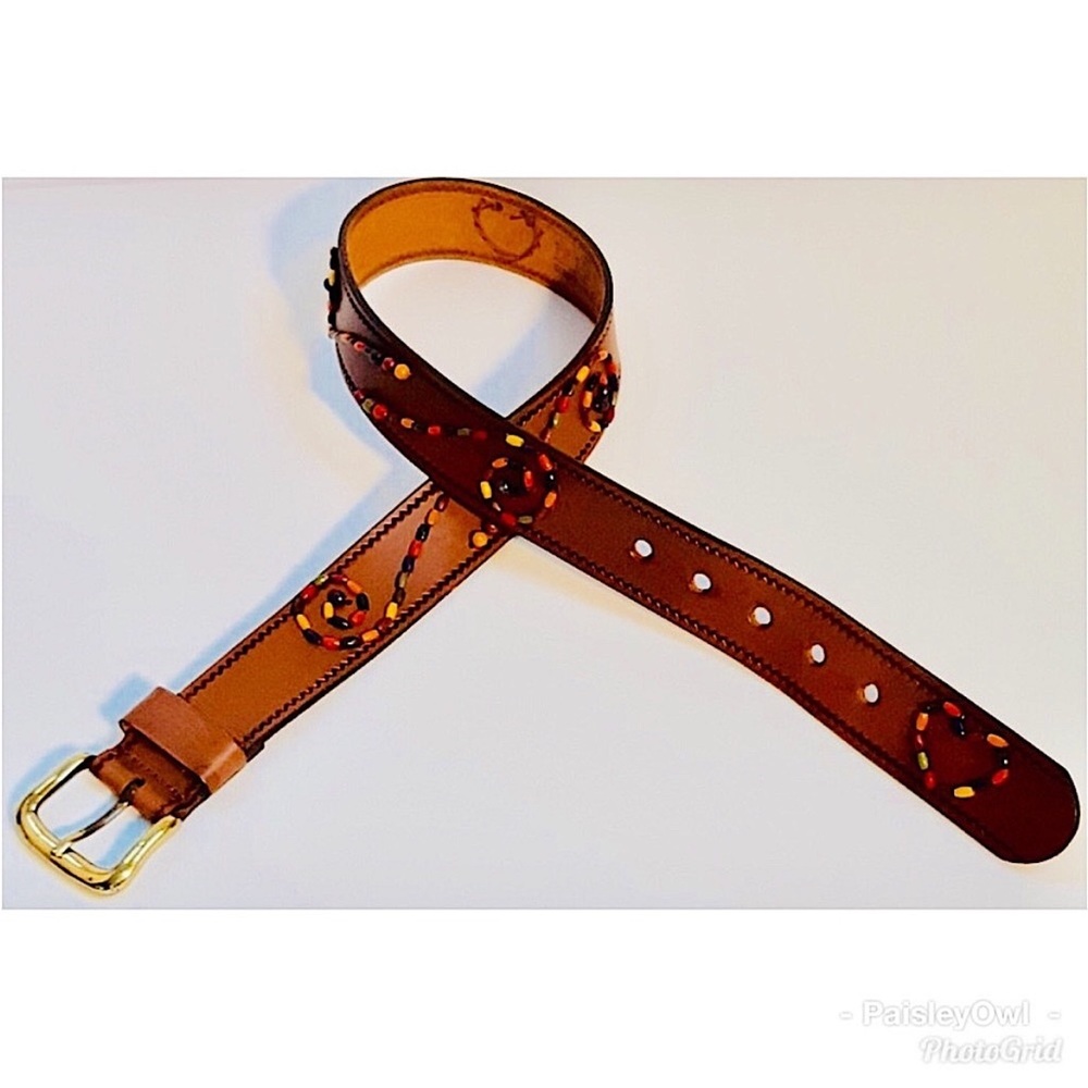 💥 Closet Clear Out Sale The Limited Genuine Leather Belt w/Beads made in Italy